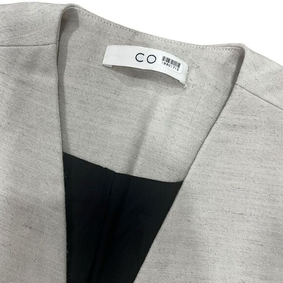 Co. Gray Wool Hemp Blend Peplum Cuff Blazer S - Picture 6 of 7